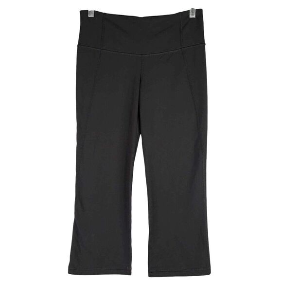 Lululemon Crop Legging Gather Crow Women’s Size 6 Black Yoga Stretch - Picture 2 of 8